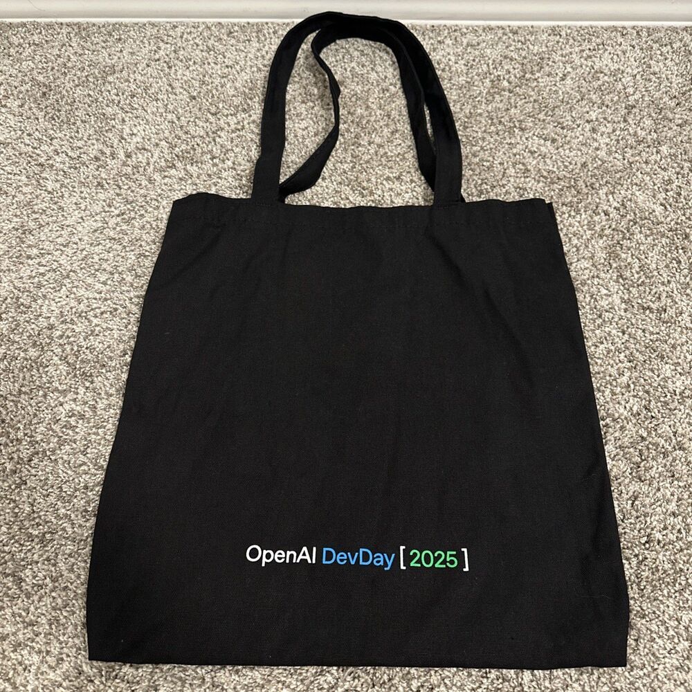 OpenAI Dev Day 2025 Black Tote Bag Gently Used